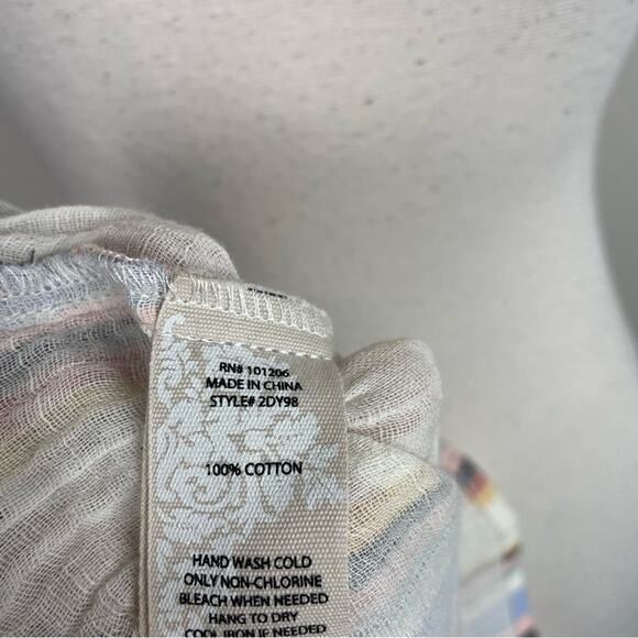 Soft Surroundings Multi Color Stripe Gauzy Button Down NWOT Top XL - Picture 9 of 10